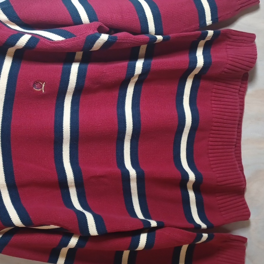 Tommy Hilfiger Vintage Crewneck Striped Sweater Embroidered Crest Heavyweight - Picture 6 of 15